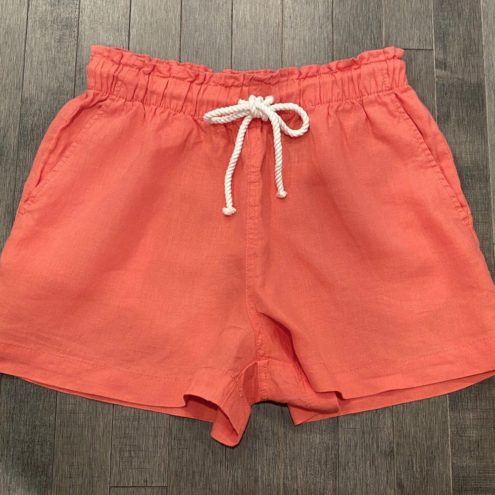 NWOT H&M Coral Linen Shorts
